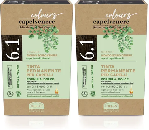 Helan, Capelvenere Colours, Tinta per Capelli Naturale Permanente, Nuance N6.1 Biondo