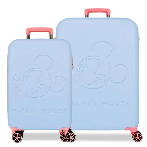 Disney Topolino Crazy Trip Set di valigie blu 55/65 cm Rigido 5,65 kg Chiusura TSA ABS