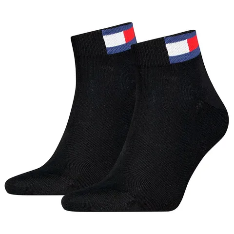 Tommy Hilfiger Quarter, Calzini Unisex - Adulto, Nero, 43-46