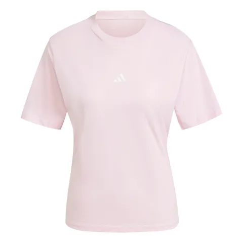 adidas Donna Essentials Small Logo Cotton Shirt, Clear Pink/White, L