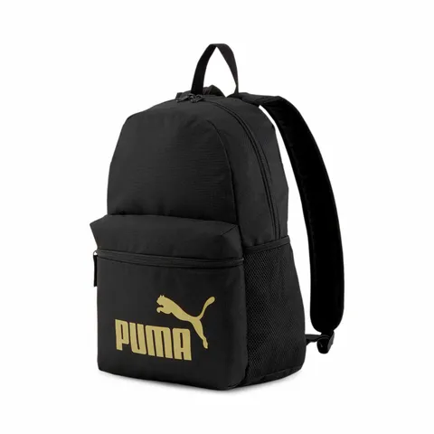 Puma Phase Backpack Zaino, Black-Golden Logo, Taglia Unica Unisex - Adulto