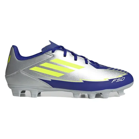 Adidas Unisex - Adulto F50 Club Football Boots FG/MG, Silver Met./Solar Yellow/Lucid