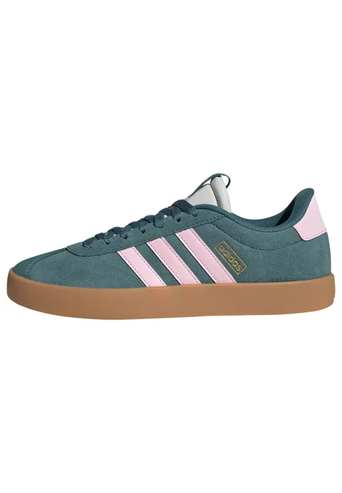 adidas Donna VL Court 3.0 Shoes, Preloved Teal/Clear Pink/Gold Metallic, 40 2/3 EU