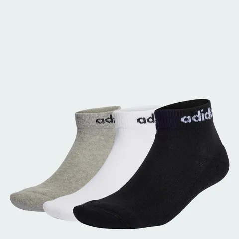 adidas Unisex - Adulto Linear Ankle Cushioned Socks 3 Pairs, Medium Grey