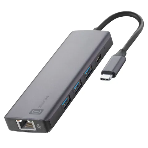 Cellularline HUB PRO - Hub 9 porte, Ricarica e Trasferimento Dati, 3 porte USB-A 3.0