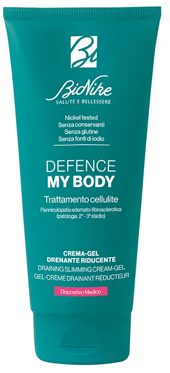 BioNike Defence My Body, Trattamento Cellulite, Crema-Gel Drenante Riducente, 75ml