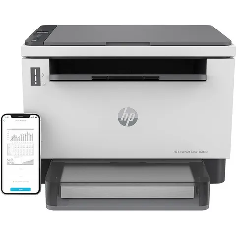 HP Laser Tank 1604w 381L0A, Stampante Monocromatica Multifunzione con Serbatoio Toner integrato a Ricarica Rapida, Stampa F/R Manuale, 22 ppm, Fino a 5000 Pagine, Scansione A4, Wi-Fi, USB, Bianca