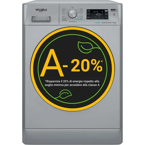 Whirlpool FFB 108 Silver IT - Lavatrice 10 kg Libera Installazione, Carica Frontale, 1400