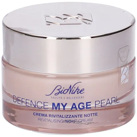 Bionike Defence My Age Pearl - Crema Viso Notte Antiage con Acido Ialuronico, Contrasta