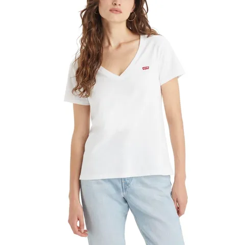 Levi's Perfect V-neck, T-shirt Donna, White +, XS