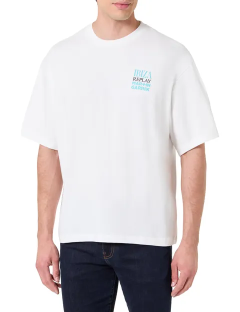 Replay Maglietta da Uomo a Maniche Corte Martin Garrix, Collezione off White C011
