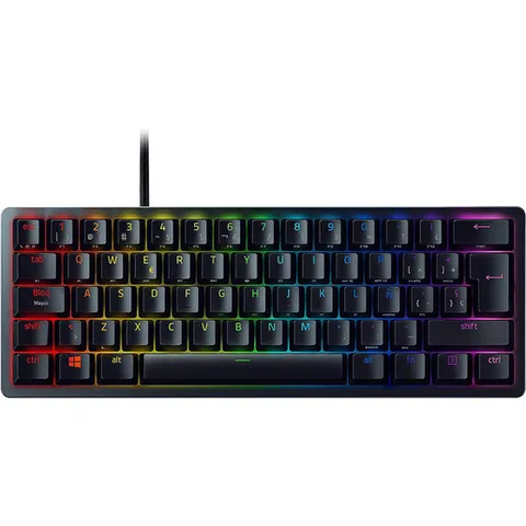 Razer Huntsman Mini - (Interruttore Viola) Tastiera da gaming con fattore di forma al 60% (Interruttori Ottico- a Scatto, Copri Tasti PBT Doubleshot) QWERTY Tastiera Italiana | Nero