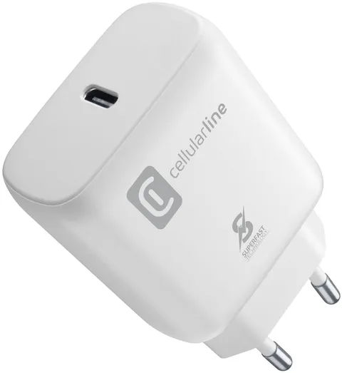 Cellularline | Caricatore di rete | Super Fast Charge PD 25W - Carica dispositivi Samsung