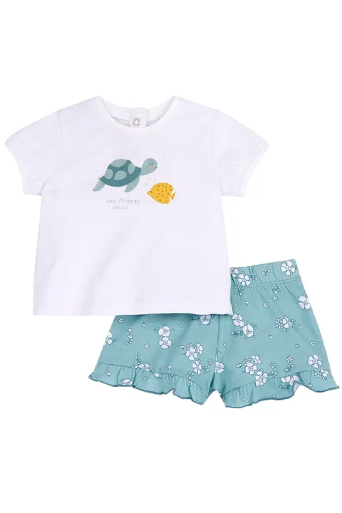 Chicco Completo Bambina T-shirt e Pantaloncini 0-24