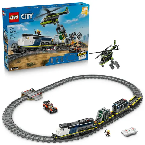 LEGO City Rapina al Treno della Polizia Giocattolo - Modellino di Treno Telecomandato con