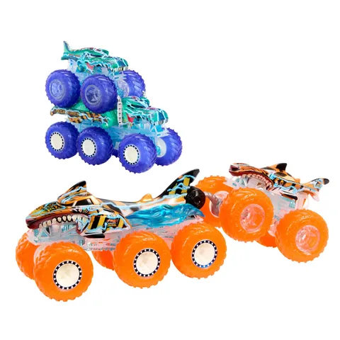 Hot Wheels Monster Trucks - Multipack Camion, set con Tiger Shark e Mega-Wrex in scala
