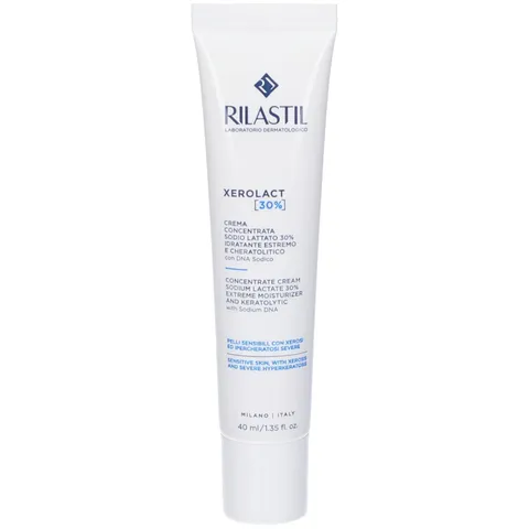 Rilastil Xerolact 30% Crema Concentrata Idratante, Trattamento Restitutivo ed Emolliente
