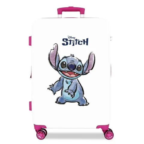 Disney Adorable Stitch Bagagli- Bagagli per bambini Bambine e ragazze Bianco/ Rosa