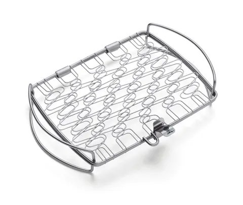 Weber Porta Pesce & Verdure/Cesto - Piccolo (28x20 cm), in acciaio inossidabile, per
