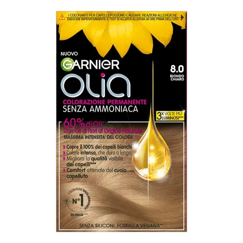 Garnier Olia Tinta Capelli, Colorazione Permanente Senza Ammoniaca, Copre il 100% dei