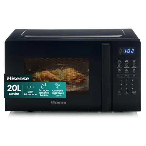 Hisense H20MOBS4HG Forno Microonde con controllo Elettronico, Capacità 20 L, Potenza 700