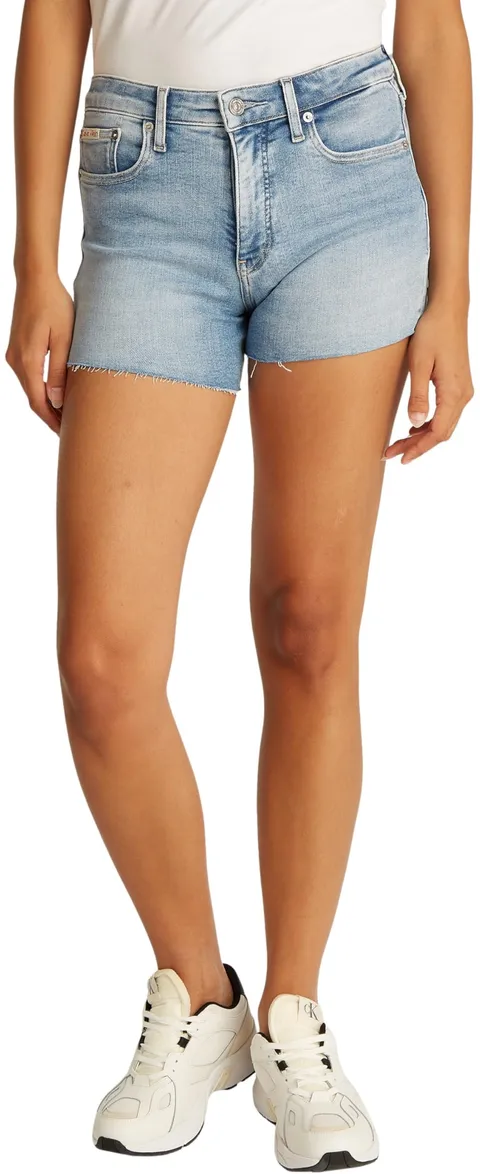 Calvin Klein Donna Pantaloncini in Jeans Vita Media, Blu (Denim Light), 29W
