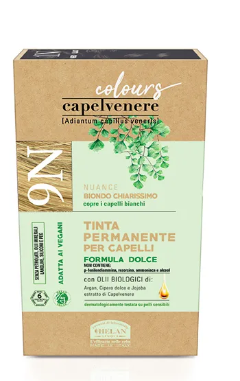 Helan, Capelvenere Colours, Tinta per Capelli Naturale Permanente Formula Dolce 9N Biondo