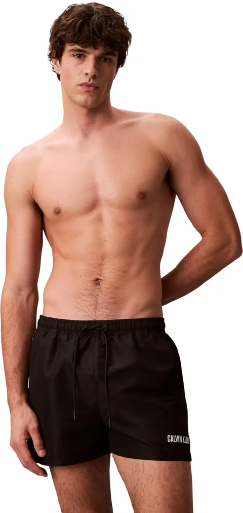 Calvin Klein Uomo Pantaloncino da Bagno Short Drawstring con Coulisse, Nero (Black), S