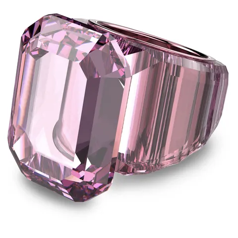 Swarovski Anello cocktail Lucent, Taglio ottagonale, Rosa