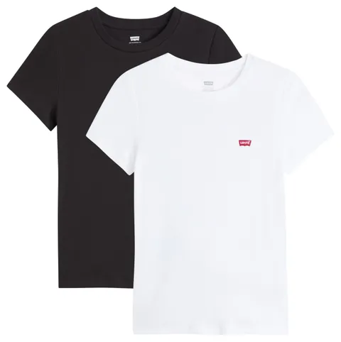 Levi's Essential SS Tee 2 Pack Tee White, 2 Confezioni di tè Bianco + &, XS