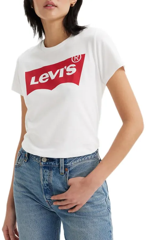 Levi's The Perfect Tee, T-Shirt Donna, Batwing White, M