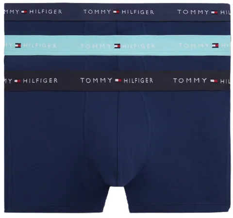 Tommy Hilfiger Uomo Boxer Confezione da 3 Trunks Elasticizzati, Blu (Ptch Blu/Arc