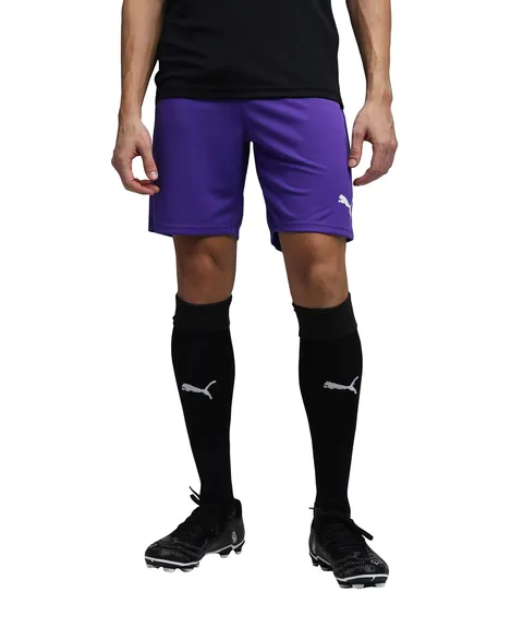 Puma TeamRISE - Pantaloncini da Calcio da Uomo, Colore Lilla e Bianco, 3XL