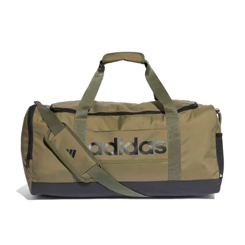 adidas Unisex - Adulto Essentials Linear Duffel Bag Duffel Bag, olive strata/black, M