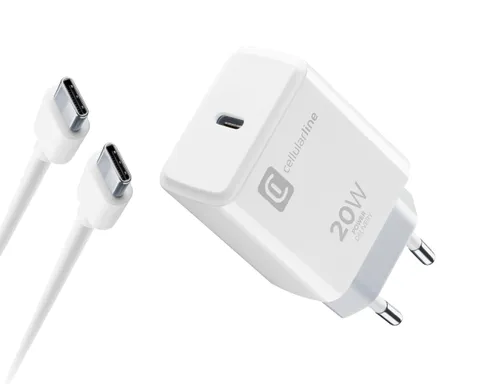 Cellularline - Charger Kit 20W - For iPhone 15 Series - Kit formato da un Caricabatteria