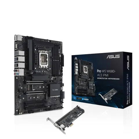 ASUS PRO WS W680-ACE IPMI, Scheda Madre Intel ATX, Slot DDR5, Nera