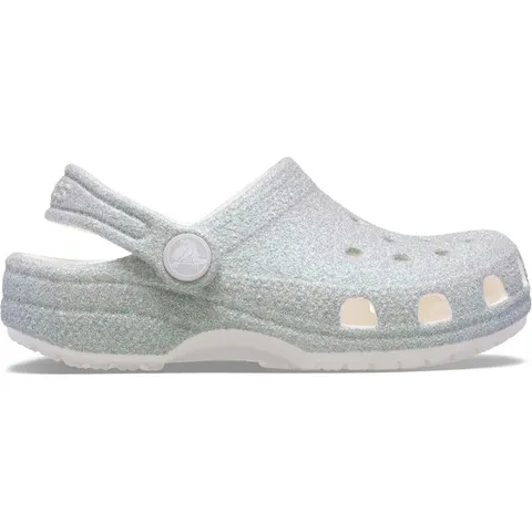 Crocs Classic Iridescent Glitter Cgt, Zoccoli Unisex - Bambini e Ragazzi, Bianco, 20/21 EU
