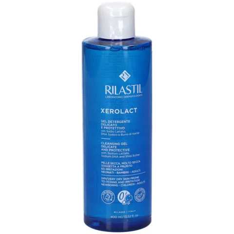 Rilastil Xerolact Gel Detergente per Neonati, Bambini e Adulti, Delicato e Protettivo per