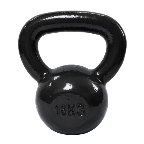 Amazon Basics Kettlebell in ghisa, 16 kg, Nero
