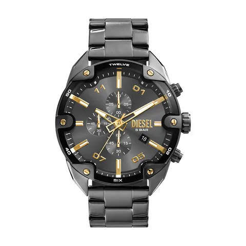 Diesel Orologio Spiked da uomo, movimento cronografo al quarzo con cinturino in acciaio