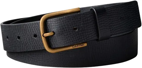 Calvin Klein Fibbia rotonda da uomo 35 mm fissa LV04D7069GCinture, NERO, 90