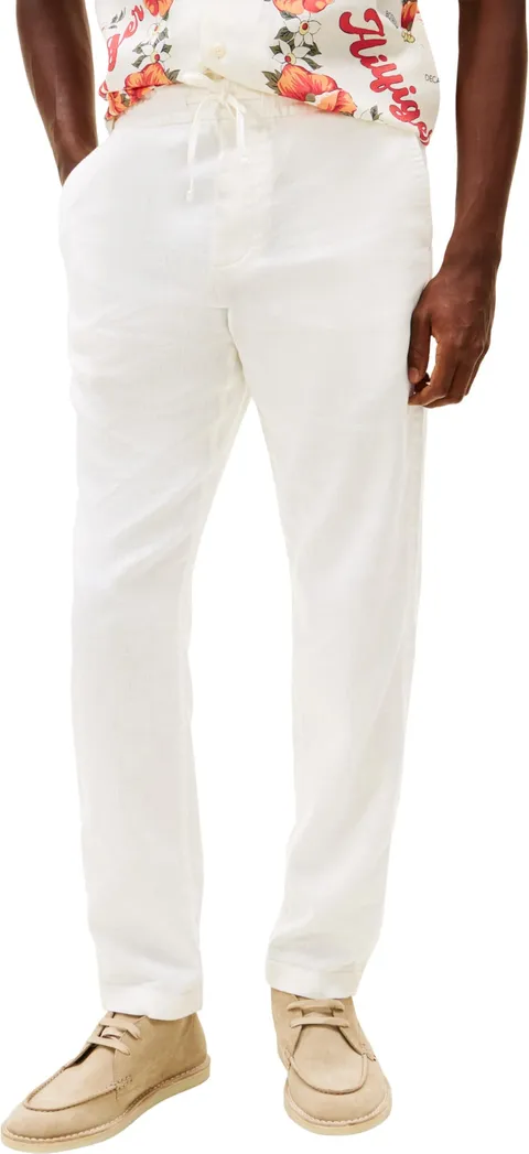 Tommy Hilfiger Harlem Sorona Linen Mw0Mw38801 Pantaloni Chino, White (Ivory Silk), 40W