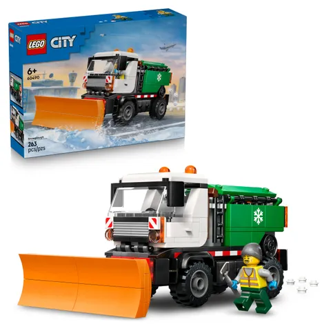 LEGO City Snowplough Truck Toy - Model Kit w/a Minifigure, Tools & Gritter Function