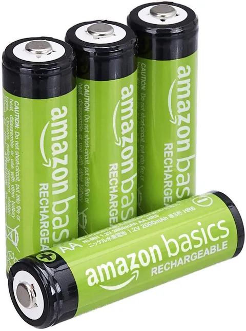 Amazon Basics Confezione da 4 batterie AA NiMH ricaricabili, 2000 mAh, 1,2 V