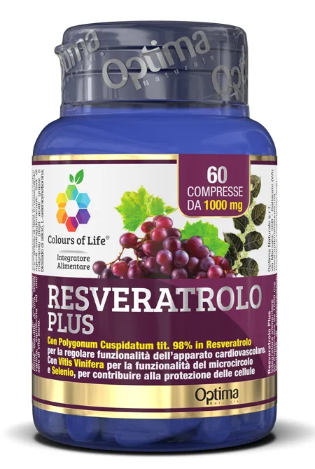 Colours of Life Resveratrolo PLUS - Integratore di Resveratrolo - Antiossidante, Supporta