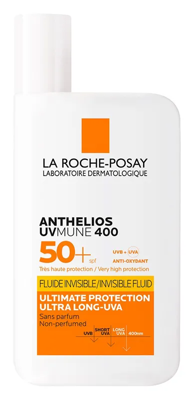 La Roche Posay Anthelios UVmune 400, Fluido Invisibile SPF50+, Per Tutti i Tipi di Pelle