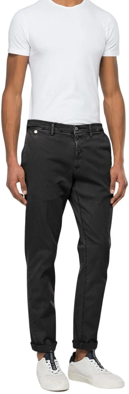 Replay Jeans Chino da Uomo Benni Hyperchino Colour X-Lite, 040 Nero, 31 W/32 L