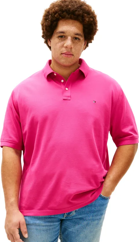 Tommy Hilfiger Polo da Uomo BT -1985 Regular -B Mw0Mw41264, Rosa, 4XL_Plus
