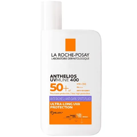 La Roche-Posay Anthelios UVMune 400, Fluido Anti-Macchie Pigmentarie SPF50+, Per Tutti i