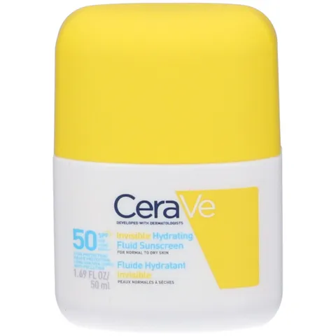 CeraVe Fluido Viso Idratante Invisibile SPF50, Per Pelli Normali e Secche, Protezione